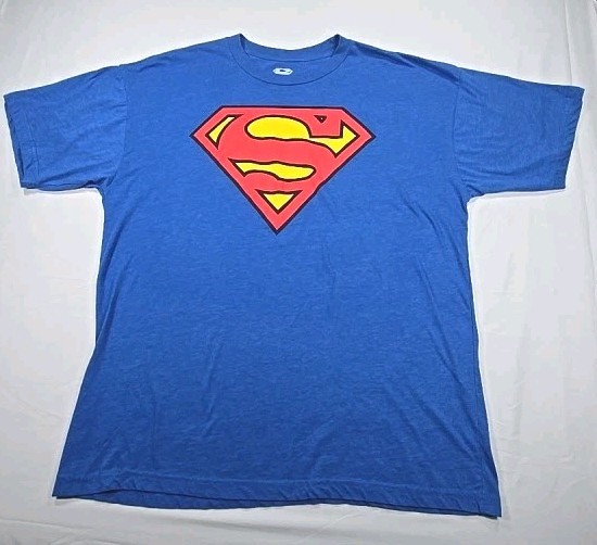 Superman Logo Blue Tee, DC Comics Size 2XLT SOFT T-SHIRT / SHIRT