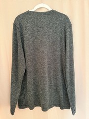 Eddie Bauer Men’s XL Regular Gray Heathered Knit Long Sleeve Henley T-Shirt