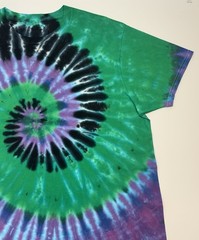 Tie Dye Swirl Adult Unisex T-Shirt Size XL Hand Dyed Multicolor Long Length Tee