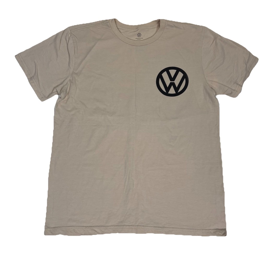 Volkswagen Bus Shirt Mens Medium Tan Original Bus 1960 Style front logo car