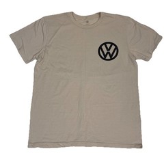 Volkswagen Bus Shirt Mens Medium Tan Original Bus 1960 Style front logo car