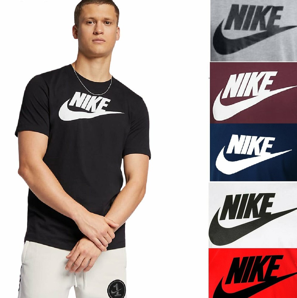 Nike Men’s Athletic Wear Short Sleeve Logo Swoosh Printed Gym Active T-Shirt