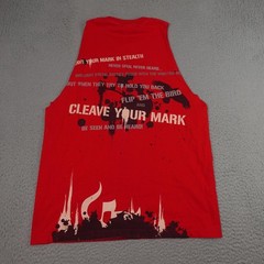 Kallusive Shirt Mens XL Red Cleaver Graphic Sleeveless Muscle Tee Tank Y2K USA
