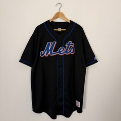 Vintage 90s New York Mets NYC MLB Baseball Sports Jersey Black XXL Strteetwear