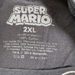 Super Mario Bros All Over Toad Head Black Men’s T Shirt Size 2XL