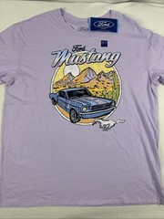 Ford Mustang Hardtop T Shirt Size Large Fastback Convertible Lilac NWT