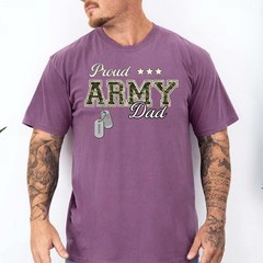 Personalized Proud Army Dad Shirt Custom Name Dog Tag Military Father’s Day Gift