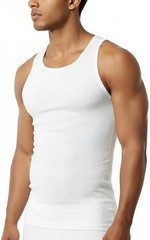 Mens 3 Pack 100% Cotton Ribbed Sleeveless Tank Top A Shirt Undershirts