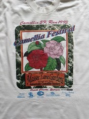 Vintage 90s Cottagecore Floral Botanical Graphic Tee Camellia Festival 5k Large