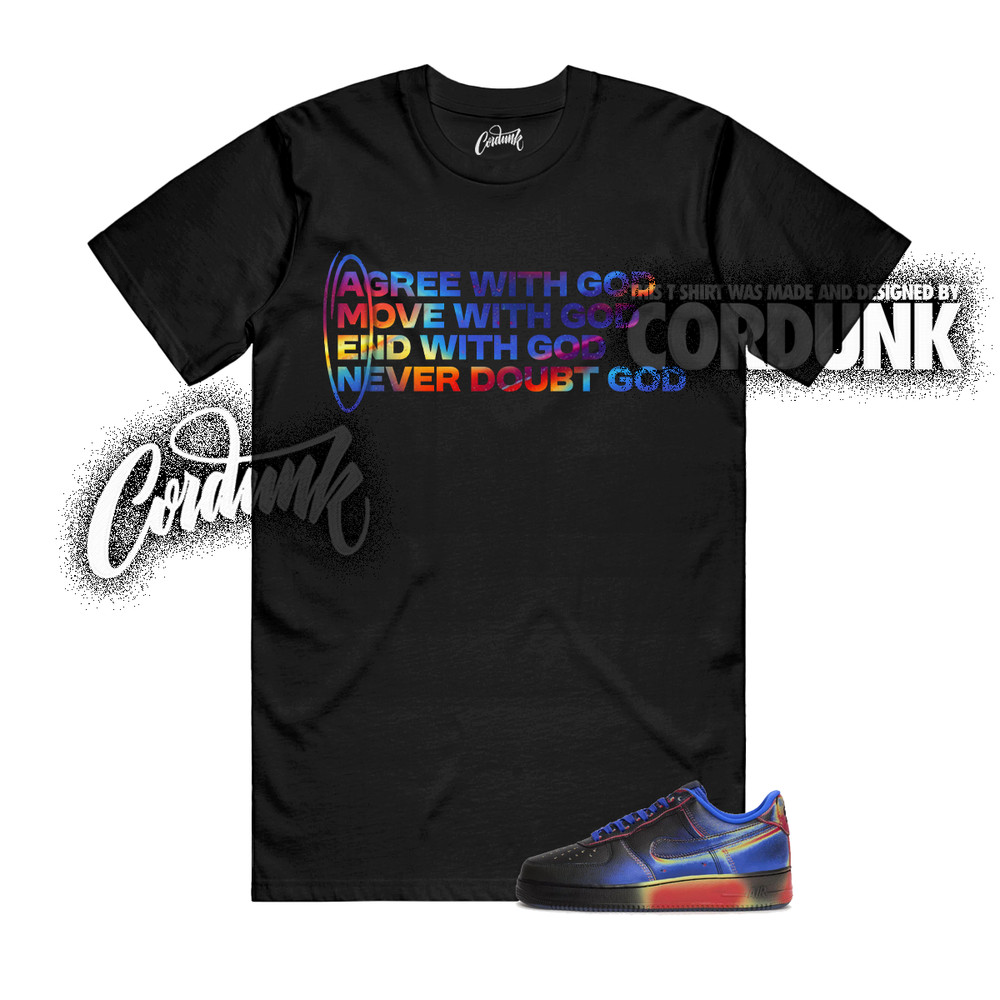 Air Force 1 Low Retro Heat Map Black Racer Blue T Shirt Match AMEN