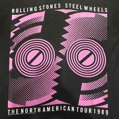 Vintage 1989 The Rolling Stones T Shirt Mens Large Black Steel Wheels Tour Tee