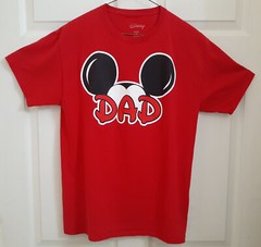 Disney Mickey Mouse T Shirt Red Dad Size Medium 38/40 Cotton Excellent