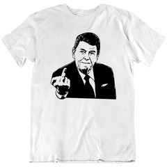 Ronald Reagan Donald Trump Republican Middle Finger T-Shirt Tee Gift New
