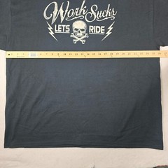 Biker Gear Gildan Work Sucks Lets Ride Motorcycles Skeleton 2XL T Shirt