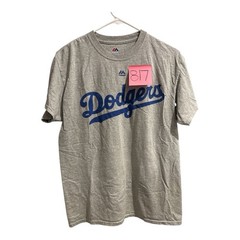 Majestic Los Angeles Dodgers WordMark Gray Tee Size M
