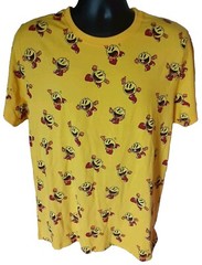 PAC-MAN T-shirt Large All Over Print NWT NEW Yellow By C-Life Group, LTD