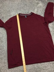 Members Mark Tech Crew Shirt Mens Size Red Maroon Long Sleeve