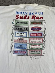 VINTAGE Holly Beach Shirt Mens L White Louisiana Suds Run 1998 Short Sleeve 90s