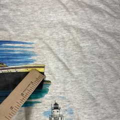 Gildan T Shirt Mens XL Gray SS Badger Lake Michigan Carferry Ship Deadstock 90s