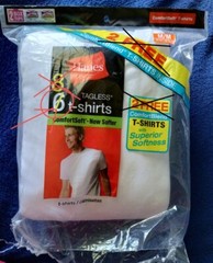 (6) New Hanes Tagless ComfortSoft ComfortBlend Undershirts T-Shirts Med Open Bag
