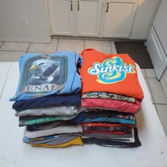 Bulk Lot 48 Graphic Print Shirts Mixed Sizes Graphics Sports Anime Festival