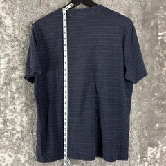 Perry Ellis Portfolio Size M Striped Pocket Casual T-Shirt Blue Short Sleeve Men