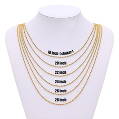 18K Gold Plated Necklace for Men, 2.5mm Mens Chain Necklace, 18K Gold Plated …