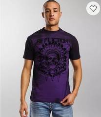 Affliction American Customs Copperhead Bend T-Shirt Men’s Purple Skull 3XL