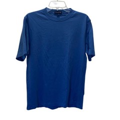 Lands End Mens Blue Crew Neck T Shirt Size M 38 40 Short Sleeve Casual Basic
