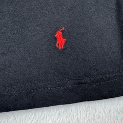 Polo Ralph Lauren V-Neck T-Shirt Mens L Black Red Pony Logo Classic Fit Cotton