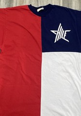 Vintage Mani Hile Color Block T Shirt Mens S Red White Blue Graphic Tee Texas
