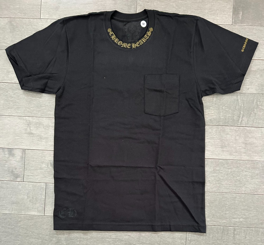 Chrome Hearts Neck Logo SS Pocket Crewneck Tee Black/Army Green Size M NEW 🚚✅