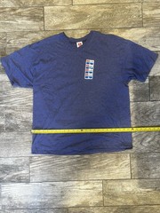 Vintage NOS 1990s Hanes Heavyweight 50/50 Blue Blank Single Stitch V T-Shirt L