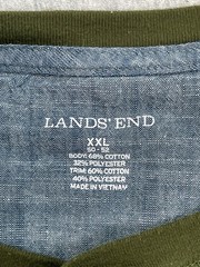 Lands End Sweatshirt Men XXL (50-52) Green Cotton Blend Stretch Pullover