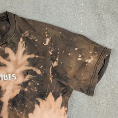 Passport Good Vibes Size M Mens Custom Bleach Art T-Shirt Brown 1of1 Graphic Tee
