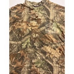 VTG RedHead Advantage Timber Camo Henley XL Thrashed Distressed Hunting Shirt