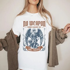 Vintage Archangel Michael Shirt Prayer Bible Scripture Tee Jesus Faith Christian
