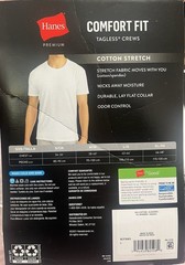 Men’s Hanes Comfort Fit 3-Pack Crew T-shirts, Short Sleeve. White Small, 2 Packs