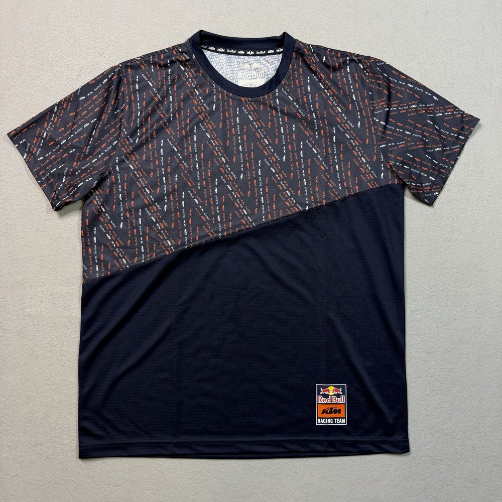 Red Bull KTM Racing Team Jersey Shirt Men’s US Size L Black w Printed Logo