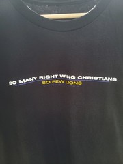Vintage 1999 So Many Right Wing Christians So Few Lions Shirt Size XL