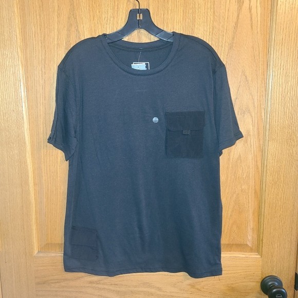 Rue21 Men’s Jersey Straight Hem Black T-Shirt with Pockets Size S NWT