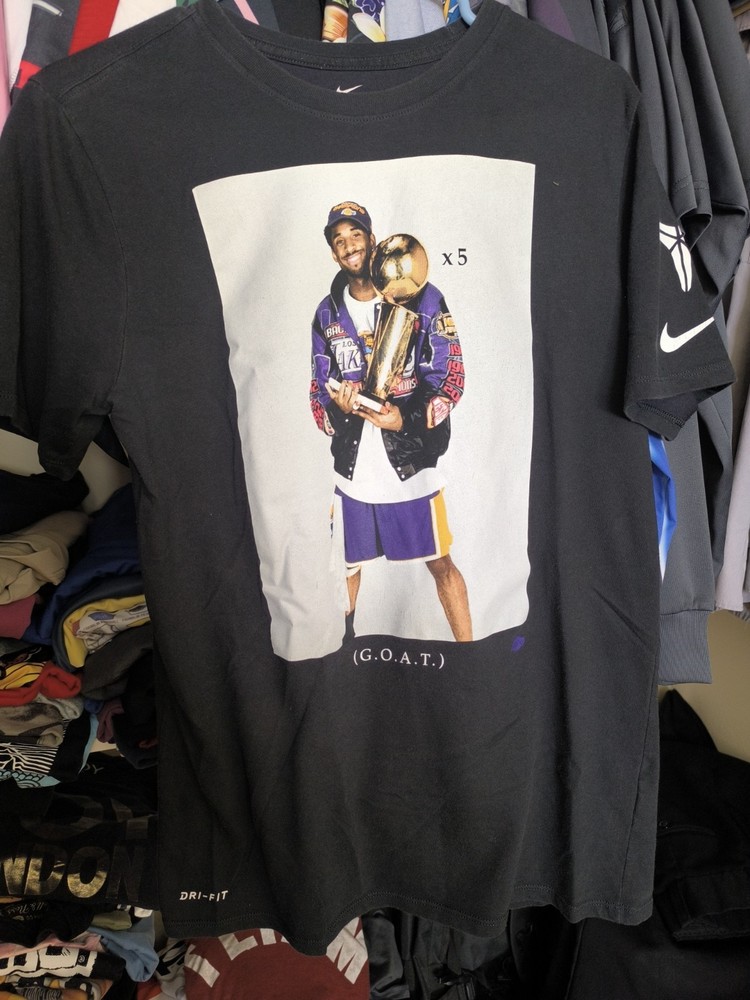 Nike dri fit Kobe Bryant mamba goat five rings championship basketball shirt m