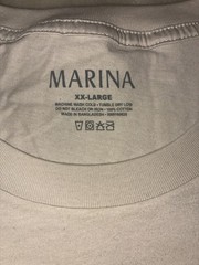 Marina T Shirt XXL Beige Princess of Power 2025 Tour Merch Ribbon Tee NEW *spots