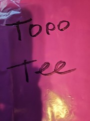 TOPO DESIGNS T SHIRT Men Medium Organic Cotton Tight Knit Graphic Print *Pinhole