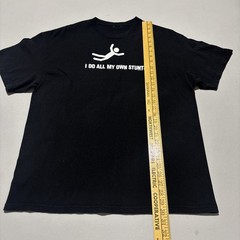Vintage Y2K All My Own Stunts Black XL Funny Word Graphic T-Shirt
