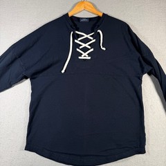Nashville Spirit Jersey Lace Up Long Sleeve Shirt Men’s Size S Navy Blue Cotton