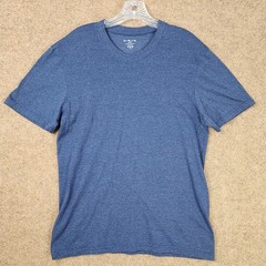 Evolve Men T-Shirt Medium Blue Heathering Short Sleeve Crew Neck Activewear