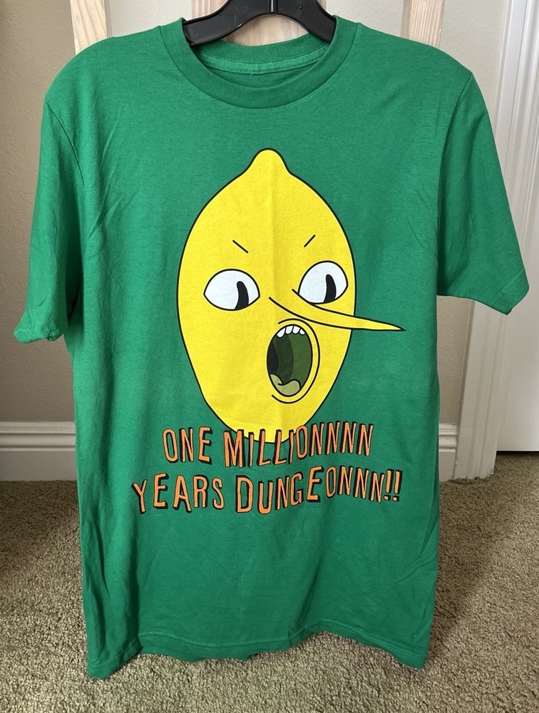 Adventure Time Earl of Lemongrab One Million Years Dungeon Green T-Shirt – Sz M