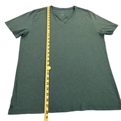 Tommy John Henley Lounge Shirt Men Large Green Pima Cotton Stretch V Split Neck