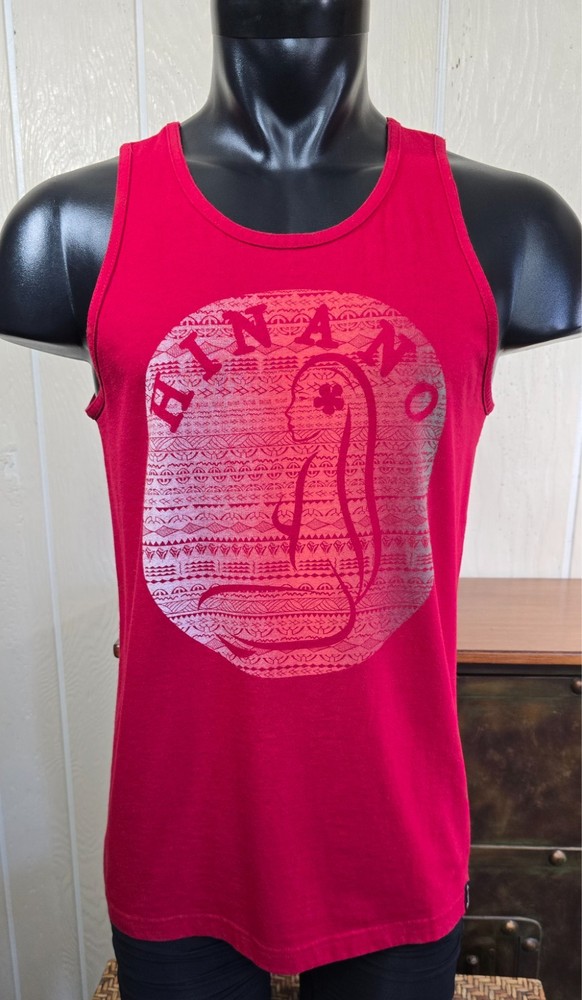 Hinano Tahiti Island Girl Red Tahiti Sleeveless Tank Top T-Shirt Sz M